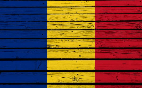 Vlag Van Roemenië Houten Planken — Stockfoto