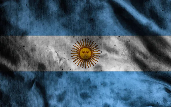 Argentinas Flagga Gammalt Tyg — Stockfoto