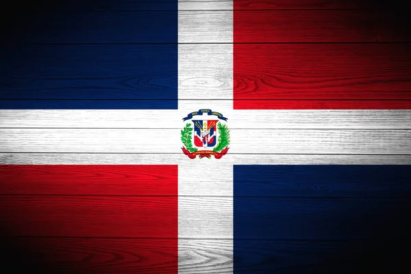 Bandera República Dominicana Sobre Tablones Madera — Foto de Stock