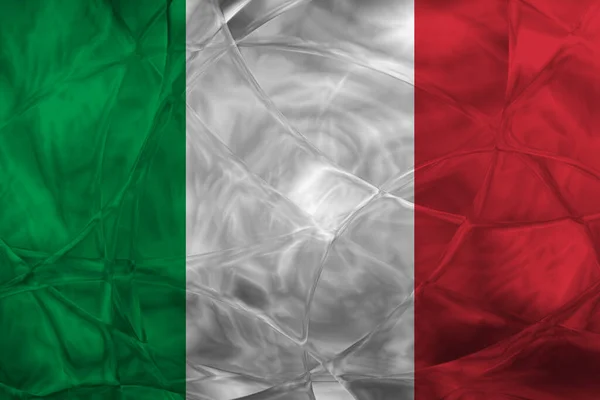 Flagge Italiens Mit Perlenden Reflexen — Stockfoto