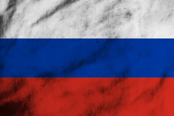 Bandera Rusia Sobre Tela Vieja —  Fotos de Stock