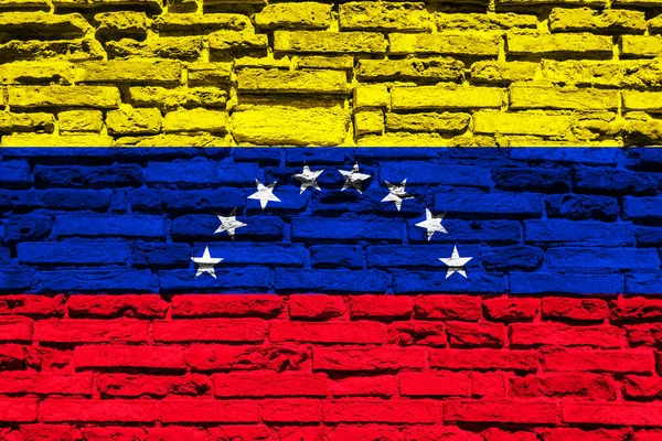 Bandera Venezuela Pared Ladrillo — Foto de Stock