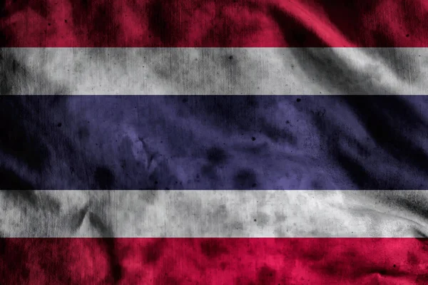 Bandera Tailandia Sobre Tela Vieja —  Fotos de Stock