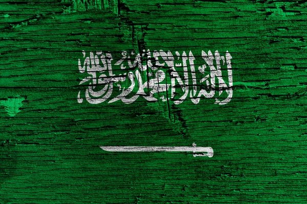 Hintergrund Mit Dekorativer Bunter Flagge Saudi Arabiens — Stockfoto