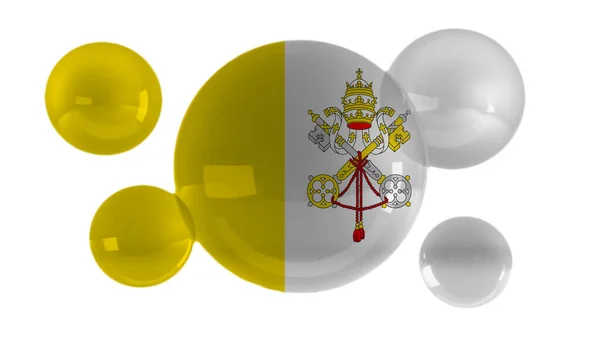 Bandera Del Vaticano Burbujas Ilustración — Foto de Stock