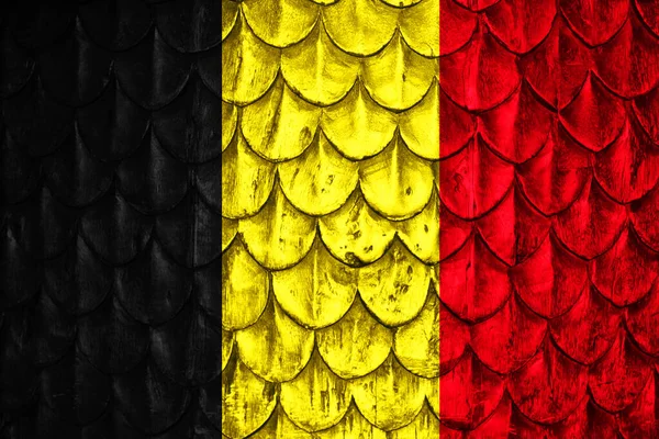 Bandeira Bélgica Fundo Com Escalas — Fotografia de Stock