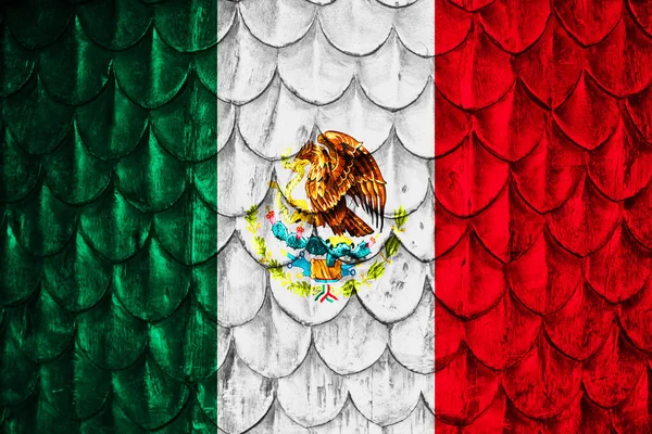 Bandeira México Com Escamas — Fotografia de Stock