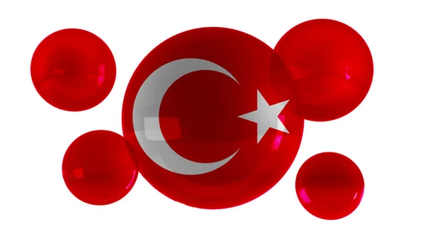 Turkey Flag Bubbles Illustration — Stock Photo, Image