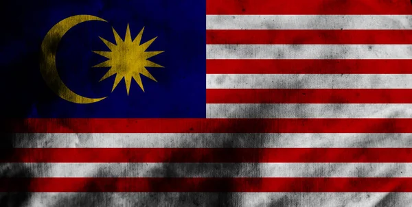 マレーシアの装飾的なカラフルな旗の古い繊維の背景 — ストック写真