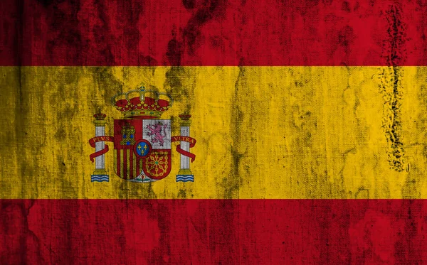 Bandera España Sobre Tela Vieja — Foto de Stock