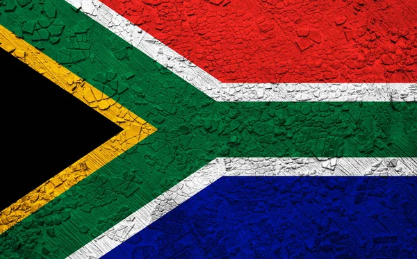 Bandera Sudáfrica Textura Pared — Foto de Stock