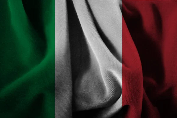 天鹅绒织物上的意大利国旗 — 图库照片