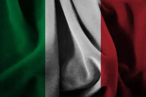 Drapeau Italien Sur Tissu Velours — Photo