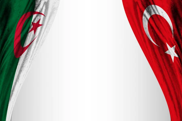 Флаги Алжира Турции Театральным Эффектом Иллюстрация — стоковое фото