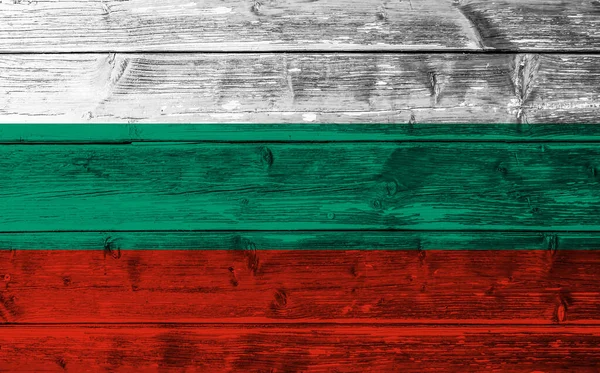 Bandera Bulgaria Sobre Tablas Madera —  Fotos de Stock