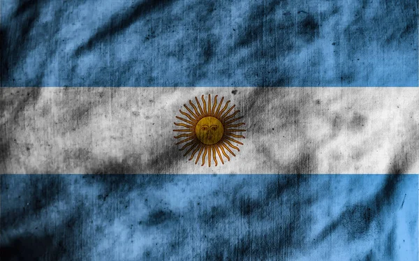 Argentinas Flagga Gammalt Tyg — Stockfoto