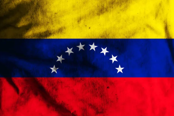 古い生地にベネズエラの旗 — ストック写真