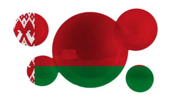 白俄罗斯在泡沫上做标记 3D说明 — 图库照片
