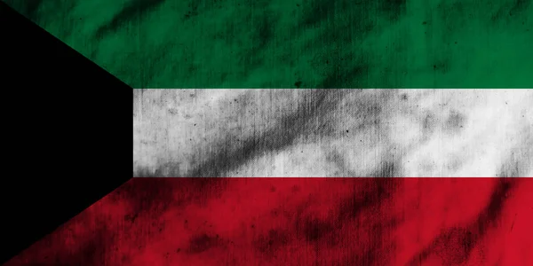 Флаг Кувейта Старой Ткани — стоковое фото