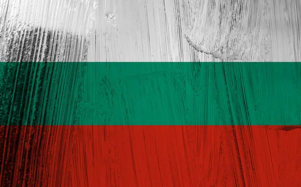 Dekorative Bunte Flagge Bulgariens Mit Metallischen Reflexen — Stockfoto