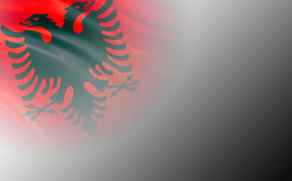 Drape Van Vlag Van Albanië Witte Achtergrond — Stockfoto