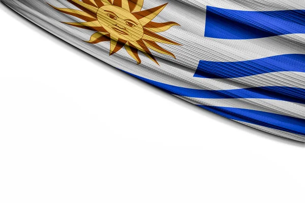 Våldtäkt Uruguays Flagga Vit Bakgrund — Stockfoto