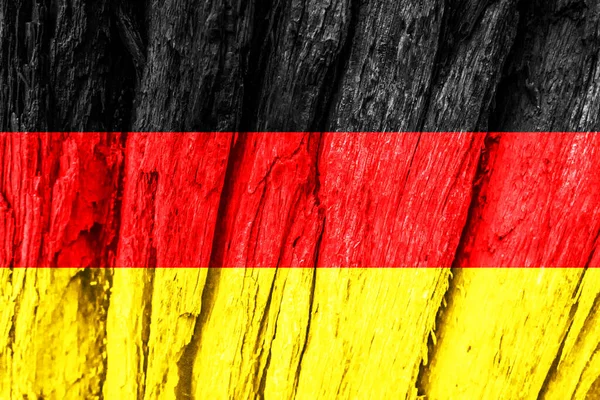Zászló Németország Fakéregen — Stock Fotó
