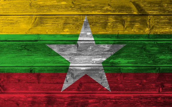 Zászló Myanmar Táblákon — Stock Fotó