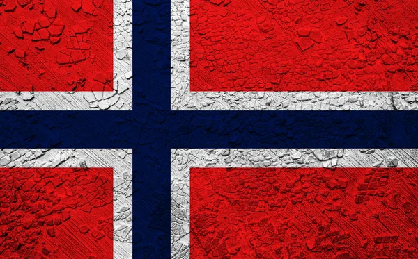 Bandera Noruega Textura Pared —  Fotos de Stock