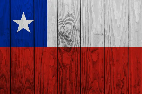 Bandera Chile Sobre Tablas Madera —  Fotos de Stock