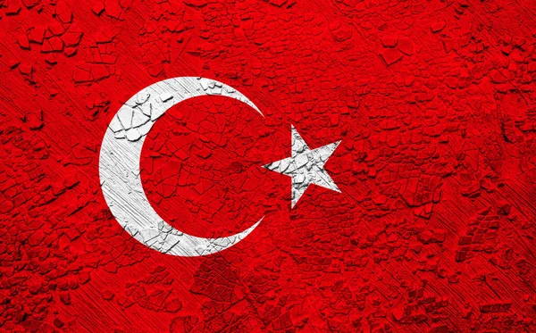 Flag of Turkey on wall texture