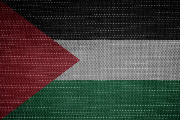 Textil Bakgrund Dekorativa Färgglada Flagga Palestina — Stockfoto