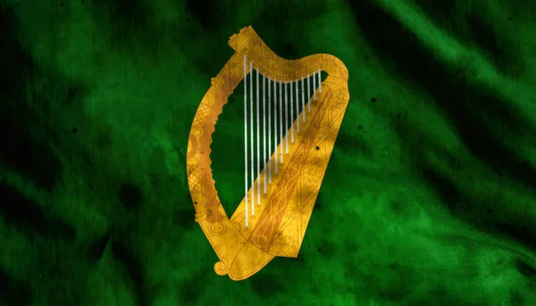Bandera Región Leinster Irlanda Sobre Tela Vieja — Foto de Stock