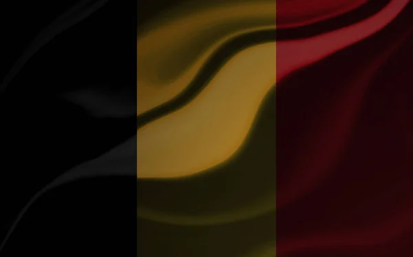 Belgien Flagga Viftande Tyg — Stockfoto