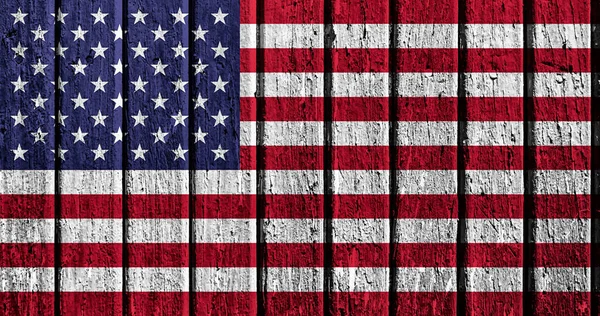 Bandera Los Estados Unidos América Sobre Fondo Madera — Foto de Stock