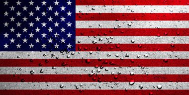Su damlalarıyla Amerika Birleşik Devletleri bayrağı