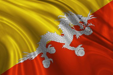 Bhutan dekoratif renkli bayrağının tekstil arka planı 