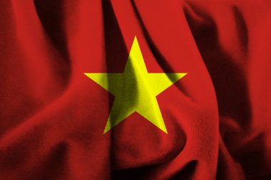 Vietnam 'ın renkli bayrağının dekoratif arka planı 