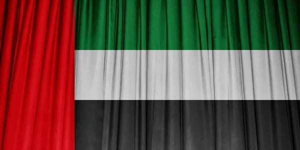 Zászló Egyesült Arab Emírségek Régi Szövet — Stock Fotó