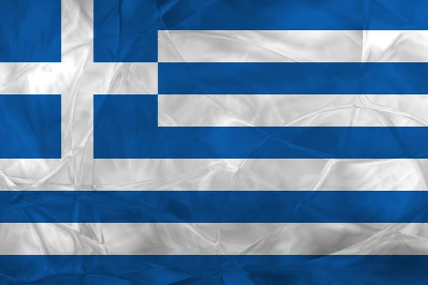 Bandera Grecia Sobre Tela —  Fotos de Stock