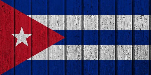 木製の板にキューバの旗 — ストック写真