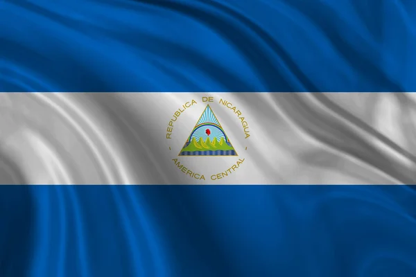 Sfondo Tessile Della Bandiera Decorativa Colorata Del Nicaragua — Foto Stock