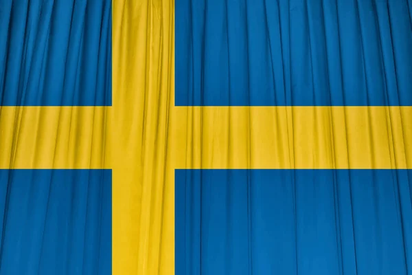 Flag Sweden Fabric — Stock Photo, Image