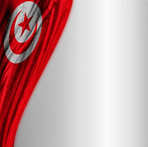 Bandeira Tunisina Fundo Gradiente Cinza — Fotografia de Stock