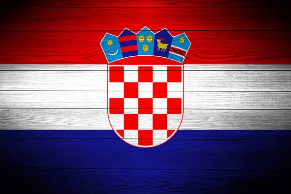 木板上的克罗地亚国旗 — 图库照片