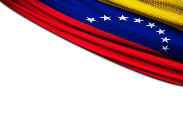 Drape Van Vlag Van Venezuela Witte Achtergrond — Stockfoto