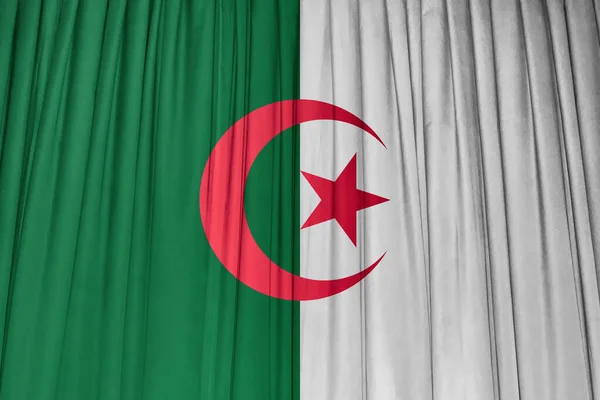 Σημαία Αλγερίας Ύφασμα Κύματα — Φωτογραφία Αρχείου