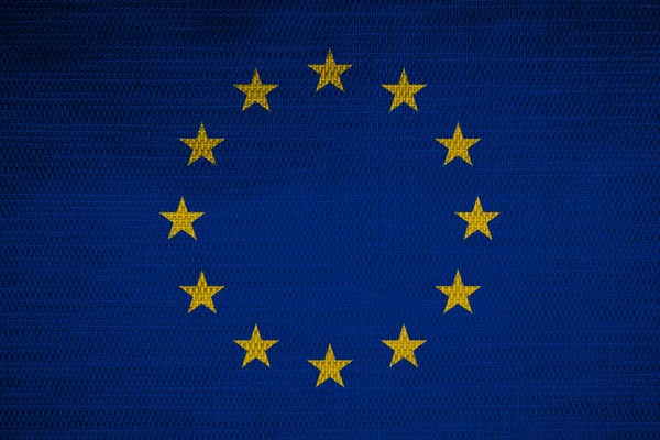 European Union Flag Texture Plastic Fabric — Stock Photo, Image