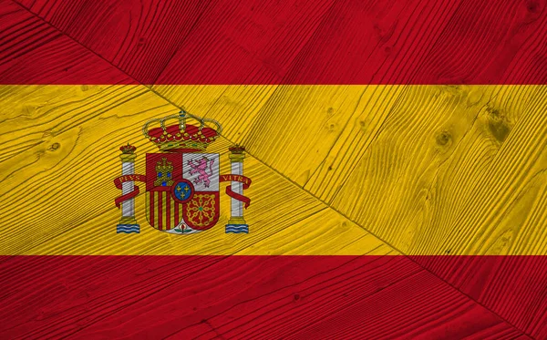 Флаг Испании Деревянных Досках — стоковое фото