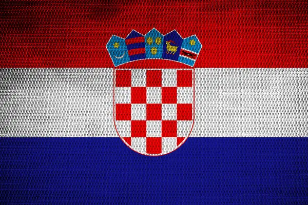 Textil Bakgrund Dekorativa Färgglada Flagga Kroatien — Stockfoto
